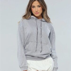Stylish distressed Gray Women's Hoodie